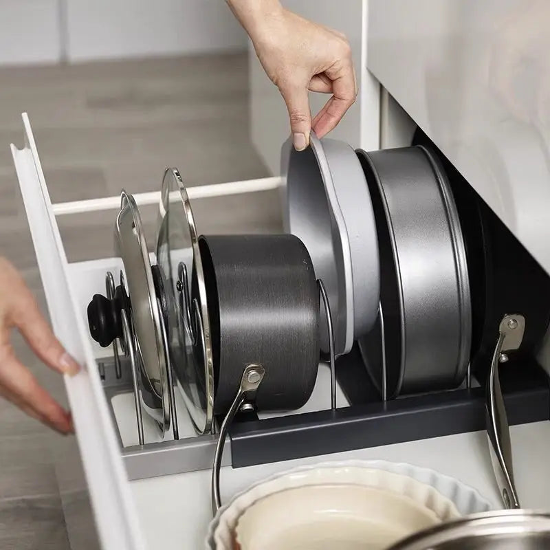 FlexRack Expandable Cookware & Lid Organizer”