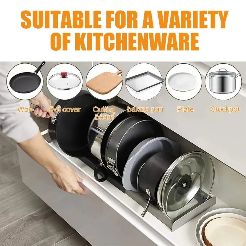 FlexRack Expandable Cookware & Lid Organizer”