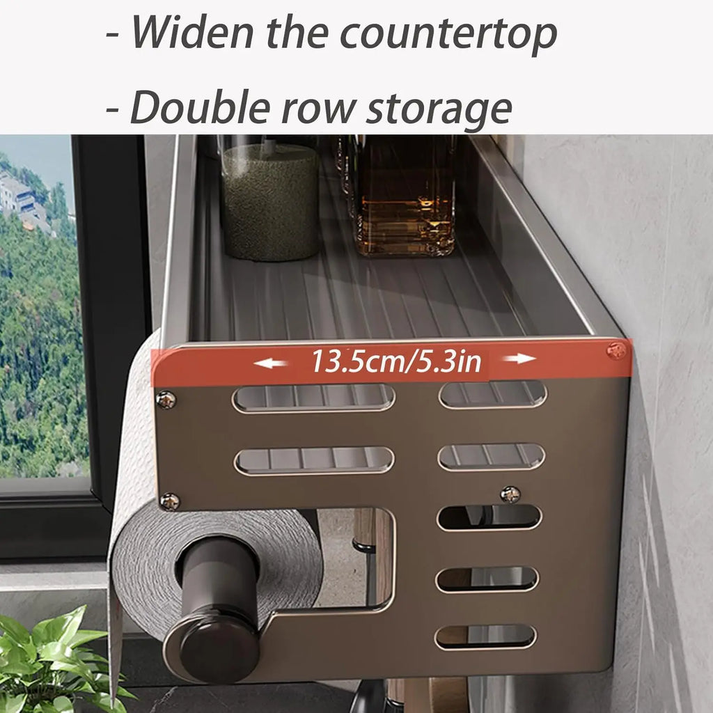 “WallPro Multi‑Hook Spice & Utensil Shelf”